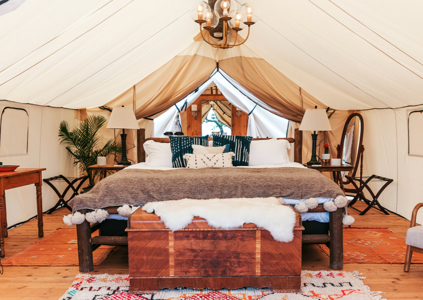 Inside glamping with your bachelorette party 